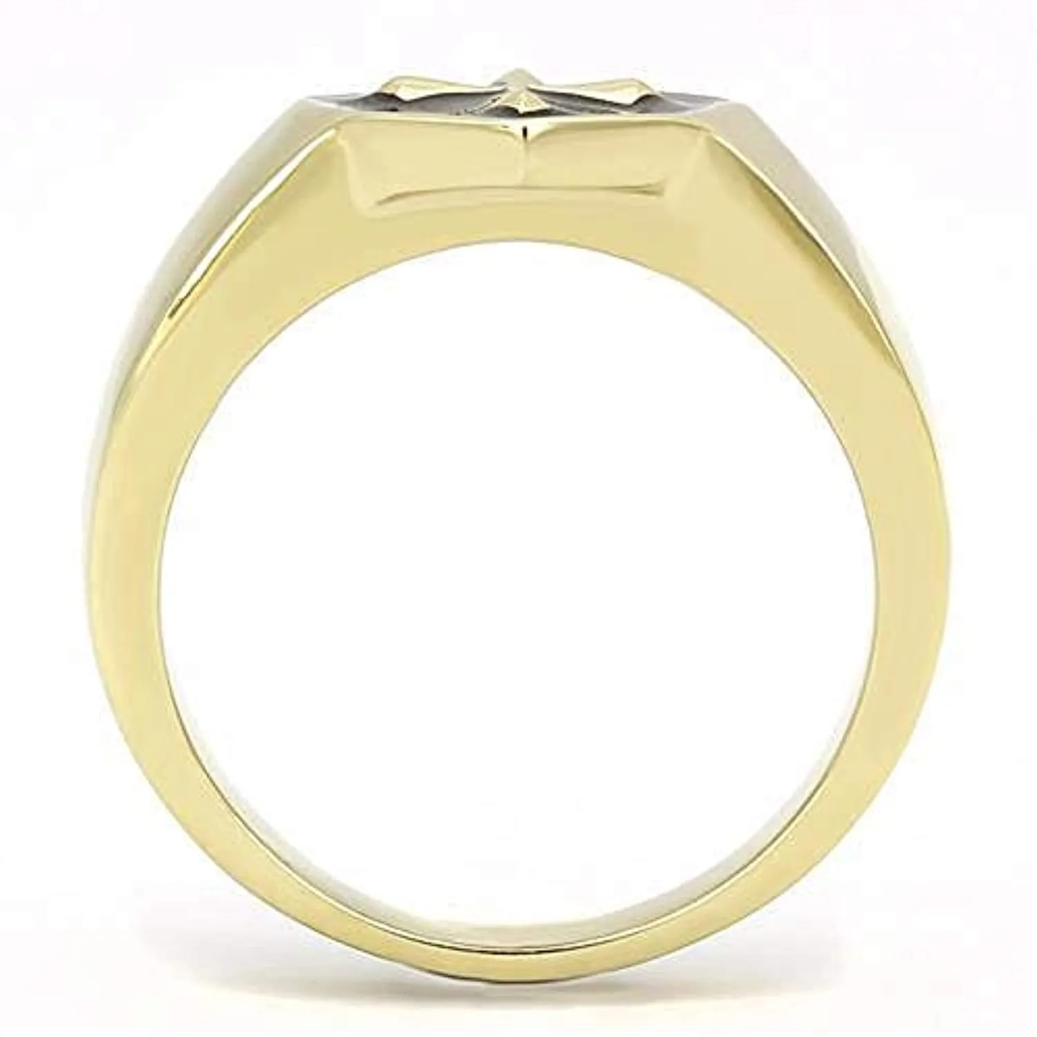 WildKlass Stainless Steel Ring IP GoldMen Epoxy Jet