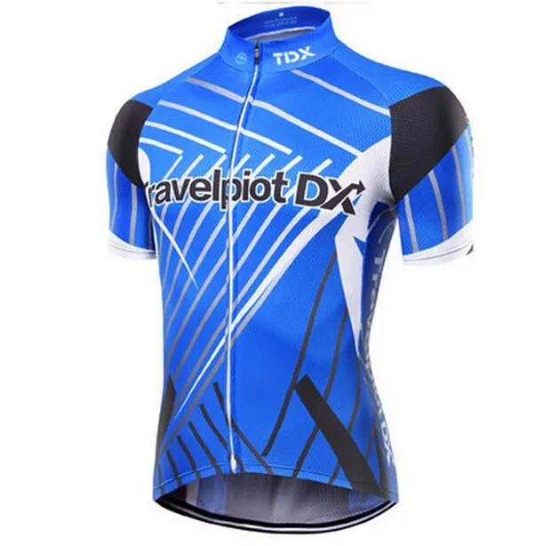 XINTOWN Blue Black Short Sleeve Cycling Jersey