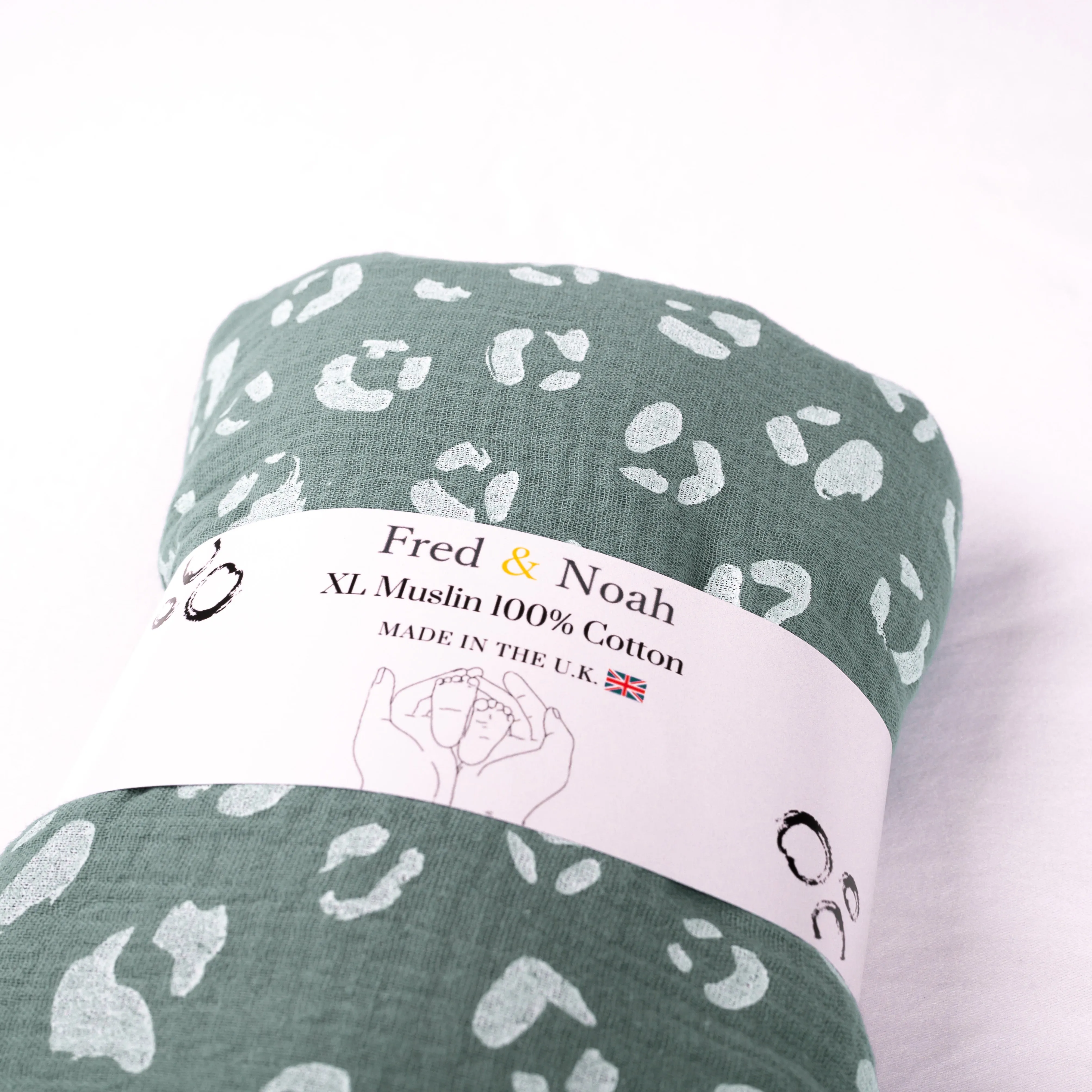 XL Blue Leopard print Muslin Swaddle