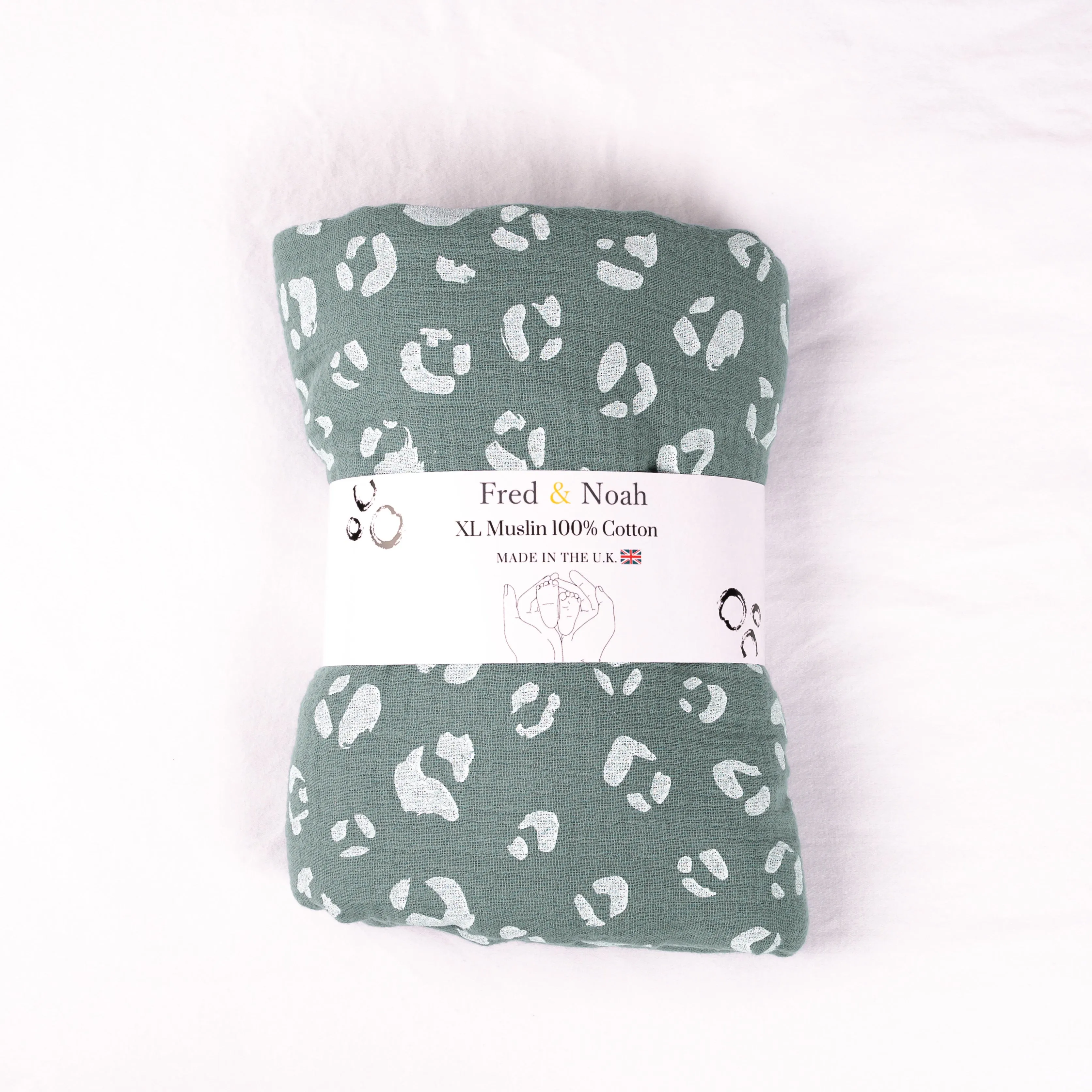 XL Blue Leopard print Muslin Swaddle